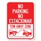 Signmission No Parking No Estacionar Tow Away Zone With Graphic Rust Proof Parking, A-1824-23804 A-1824-23804 - alternate 1